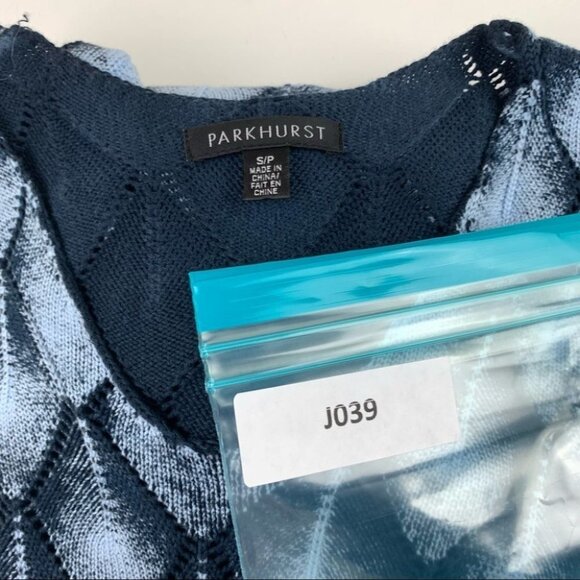 Parkhurst Textured Blue Long Sleeve Sweater - Picture 9 of 9